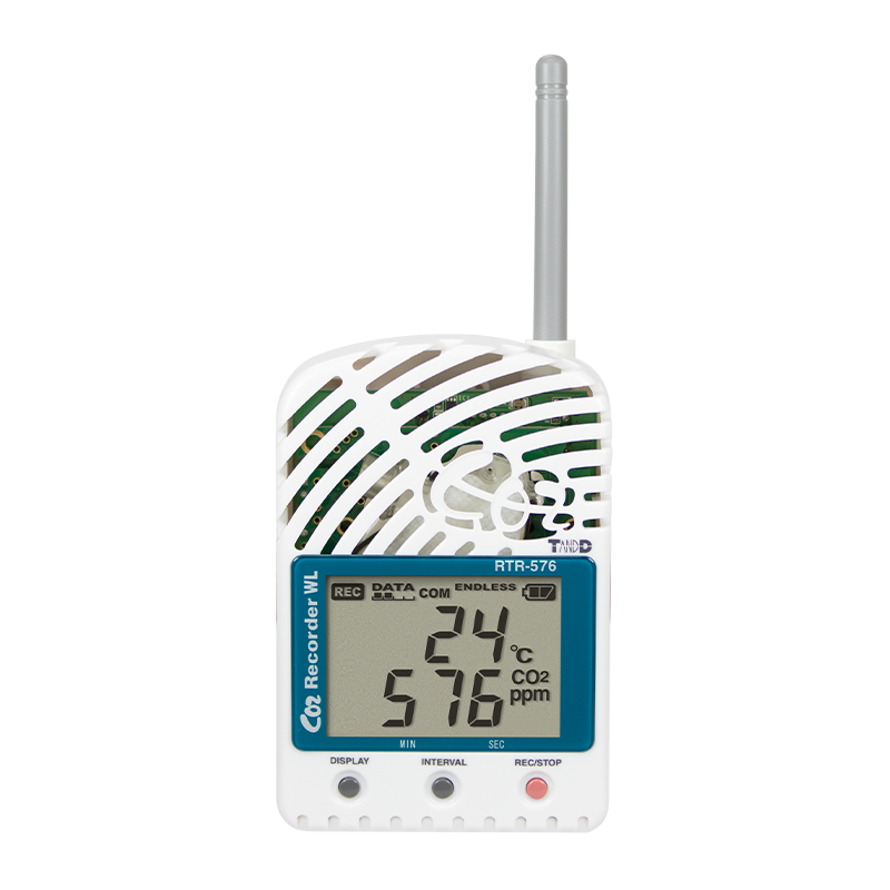 CO2・温度・湿度　ワイヤレスデータロガー　高精度広範囲版　RTR-576-S